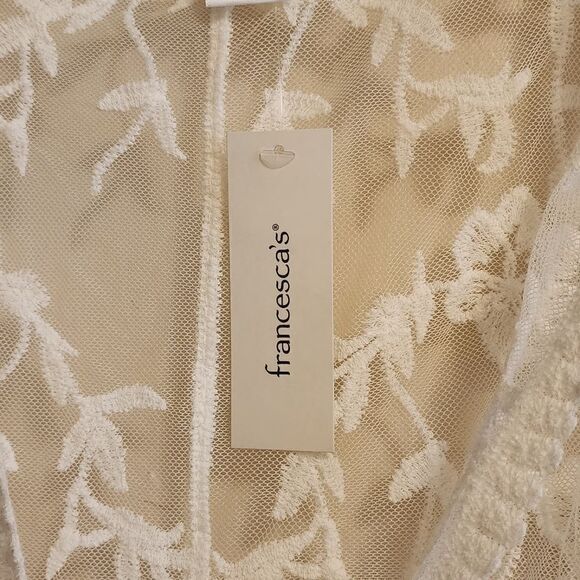 Francesca's White Embroidered Lace Bohemian Duster Nwt - Picture 7 of 13
